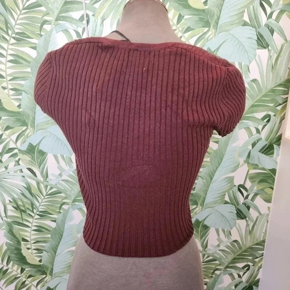 Women's BDG Urban Outfitters Brown Cotton Crop Top - Picture 3 of 4